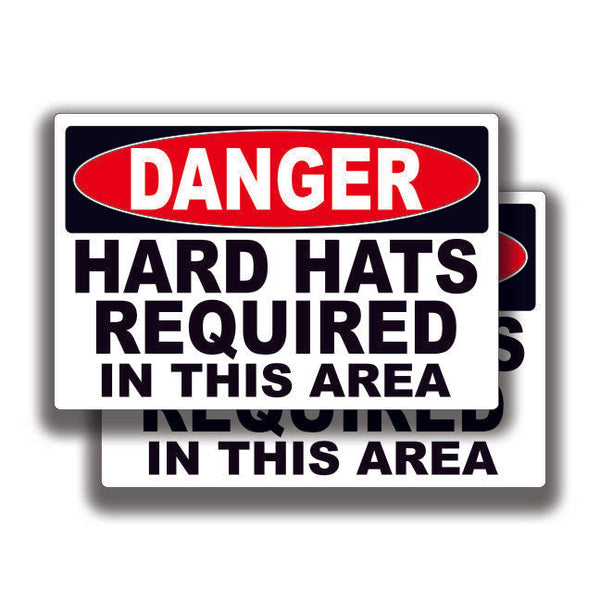 DANGER HARD HATS REQUIRED DECAL Stickers Sign Bogo Truck Window