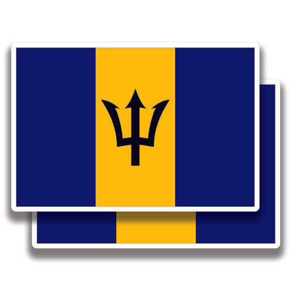 BARBADOS NATIONAL FLAG DECAL 2 Stickers Bogo For Car Bumper Truck 4x4 2 For 1