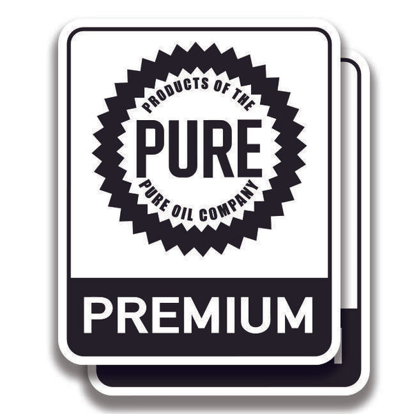 PURE OIL GASOLINE DECAL Company 2 Stickers Bogo Car Bumper