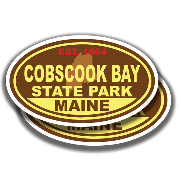 COBSCOOK BAY STATE PARK DECALs Maine 2 Stickers Bogo